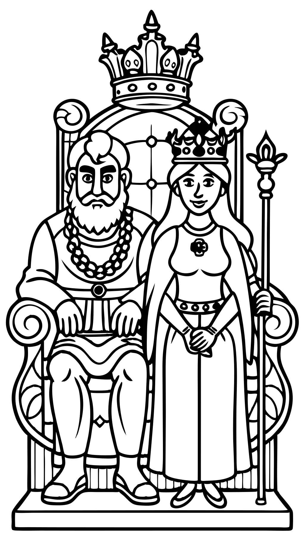 coloring pages king and queen